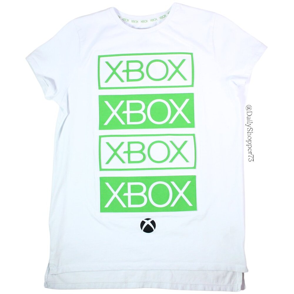 Primark Boys' White & Green 3-D Embossed "XBOX"  Cotton Tee Shirt